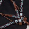 Showman Teal & Red Navajo Beaded Browband Headstall & Breast Collar Set view 3