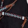 Showman Teal & Red Navajo Beaded Browband Headstall & Breast Collar Set view 4