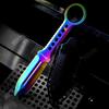 Tactical Knife Hunting Knife Survival Knife Full Tang Fixed Blade Knife Kydex Style Sheath Razor Sharp Edge Camping Accessories Camping Gear Survival Kit Survival Gear Tactical Gear 76209 (Rainbow) view 1