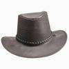 American Hat Makers Breeze Medium Leather and Mesh Sun Hat for Men and Women | Wide Brim Outdoor Hat with UPF 50 Sun Protection, Breathable Design with Adjustable Chin Strap view 4
