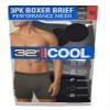 32 DEGREES Cool Men's Boxer Briefs 3Pk Large 36-38 Black/Charcoal/Black view 2