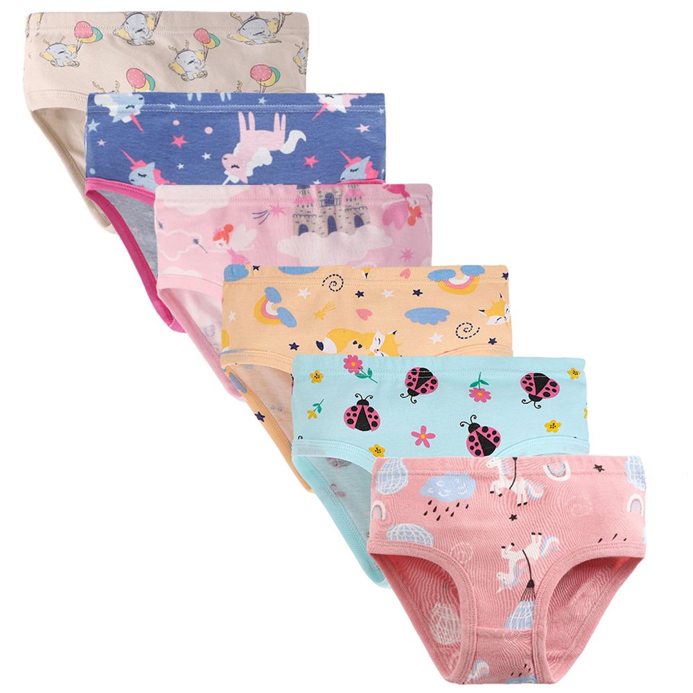 Boboking Girls Comfortable Underwear Toddler Girls Soft Panties (Pack of 6) Size5