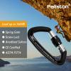 Locking Carabiner - 25kN 5600lb Climbing Carabiner Screw Gate D Shape Carabiner Black (Pack of 4) view 2