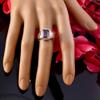 Joyas Plata Natural Gemstone Octagon Shape One Stone Faceted Amethyst rings-925 Sterling Silver Purple Amethyst Ring-February Birth Aquarius Astrology Natural Gemstone Ring SRAMEFC-6003-8 us view 2