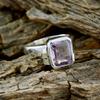 Joyas Plata Natural Gemstone Octagon Shape One Stone Faceted Amethyst rings-925 Sterling Silver Purple Amethyst Ring-February Birth Aquarius Astrology Natural Gemstone Ring SRAMEFC-6003-8 us view 4