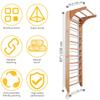 Wooden Swedish Ladder, Stall Bars Set for Physical Therapy & Gymnastics (with Adjustable Pull-up Bar) view 2