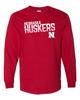 CornBorn Nebraska Huskers Long Sleeve - Nebraska Shirt - Neb Skers Stripe Fade - Red - 3X view 1