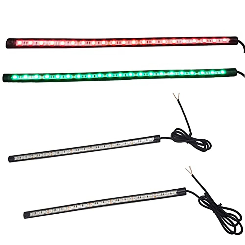 4pcs LED Boat Navigation Lights for Boat, 12V 14 Inch 21-LED Red & Green LED Marine Lights, Night Fishing Illumination for Dinghy Pontoon Yacht Bass Boat Jet Ski