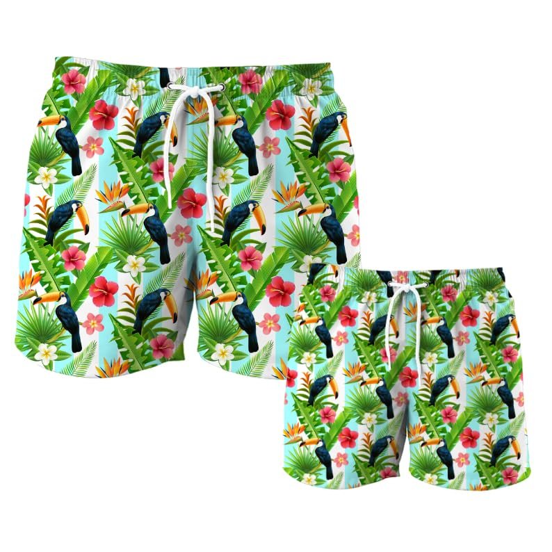 Father Son Matching Swim Trunks, Matching Swim Shorts, Dad Son Matching Swim Trunks (BOY - 3-4y) Multicoloured
