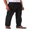 Soojun Men's Cotton Relaxed Fit Full Elastic Waist Twill Pants, Black, 36W x 30L view 2