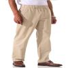 Soojun Men's Cotton Relaxed Fit Full Elastic Waist Twill Pants, Khaki, 30W x 30L view 2