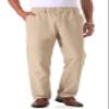 Soojun Men's Cotton Relaxed Fit Full Elastic Waist Twill Pants, Khaki, 30W x 30L view 4