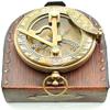 Arsh Nautical Gifts for Husband/Nautical Collectibles Brass Sundial Compass with Handmade Leather Case A view 1