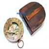 Aysha Nautical Vintage Brass Compass with Handmade Leather Case/E.E. Cummings Directional Magnetic Compass for Navigation/Push Button Pocket Compass for Camping, Hiking, Touring view 4
