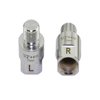 Alta Bicycle Chrome Pedal Adapter Fits 1/2" Cranks & 9/16" Bike Pedals, Multiple Lengths (21mm)