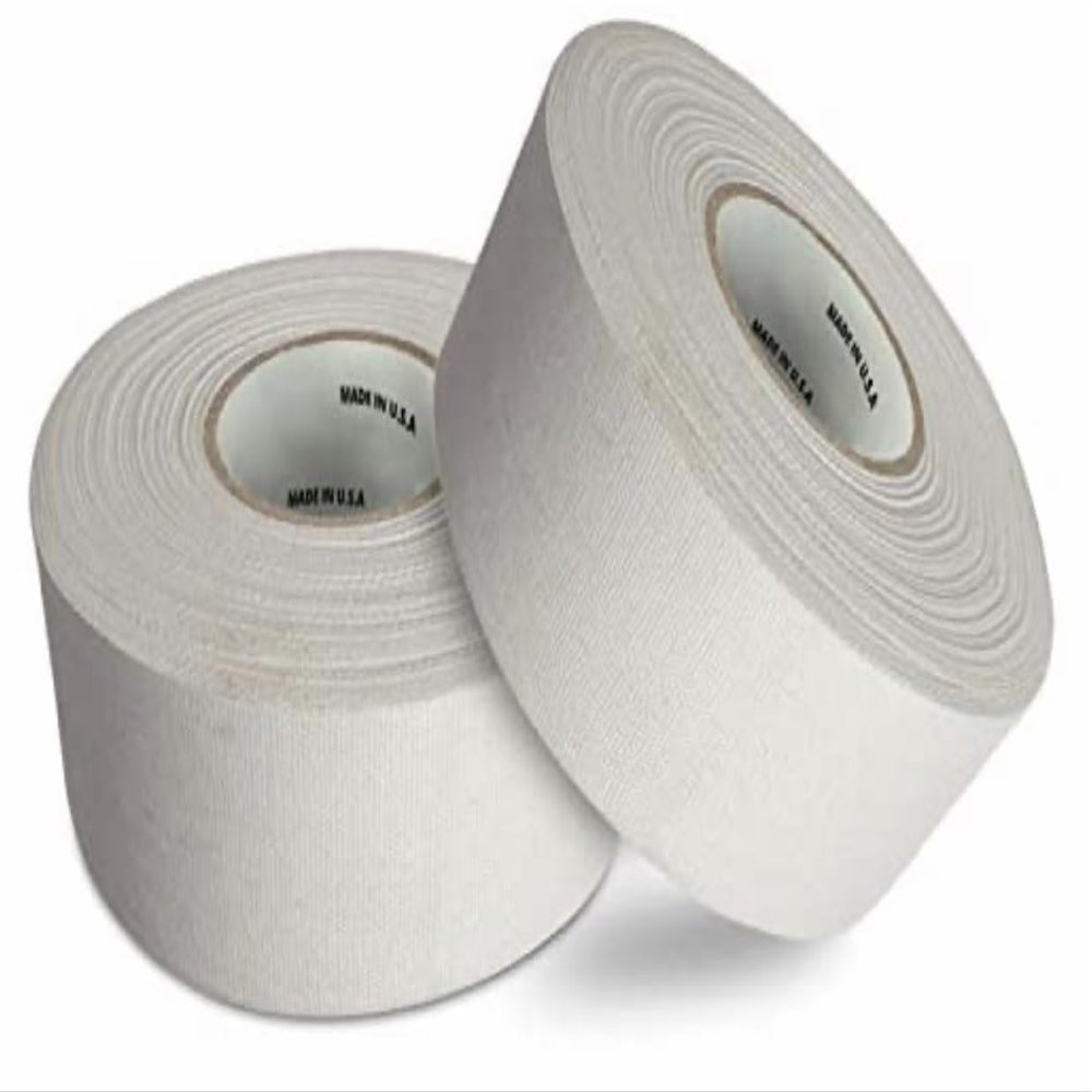 CellyTape Hockey Stick Tape, 1.5 inches Wide, 2 - Pack, Ice and Roller Hockey Cloth Tape, Goalies, Baseball bat Tape, Lacrosse Sports Handle, Strong Adhesive, Easy Tearing Made in USA (White)