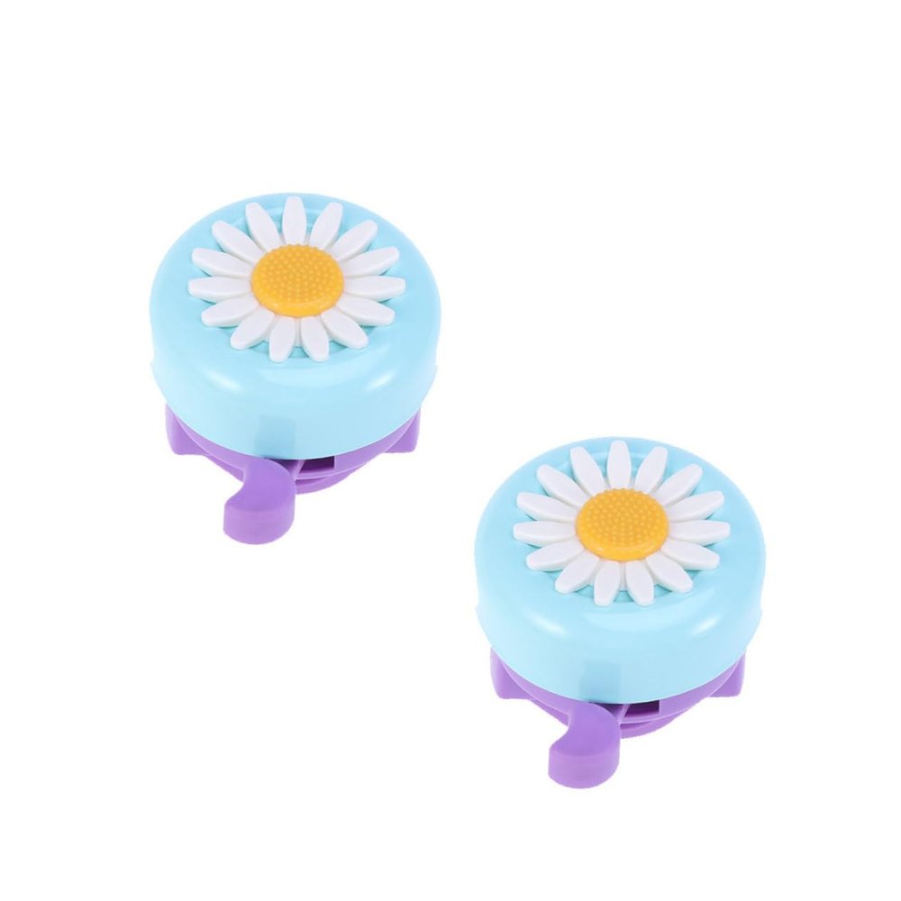 2pcs Flower Bell Bike Horns Bell Bike Accessories Handlebar for Kids Rings for Girls Blue