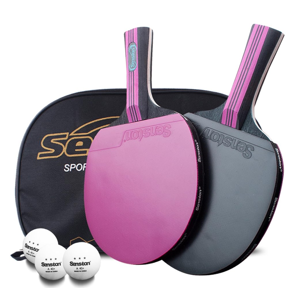 Senston Ping Pong Paddles /5-Ply Premium Table Tennis Paddle, Ideal for Entertainment or Competition - Ping Pong Paddle Set with Balls