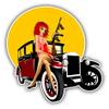 Zirni Girl Tommy Gun Cartoon Sticker Decal Design view 1