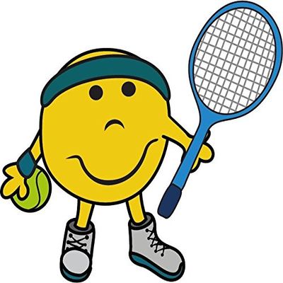 Zirni Cartoon Funny Tennis Smile Sport Sticker Decal Design