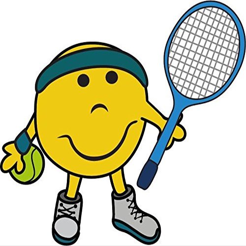 Zirni Cartoon Funny Tennis Smile Sport Sticker Decal Design