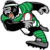 Zirni Gorilla Rugby Mascot Sport Cartoon Sticker Decal Design view 1