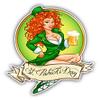 Zirni Girl Beer Saint Patrick's Day Sticker Decal Design view 1