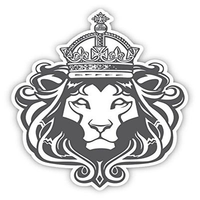 Zirni Lion Head Crown Heraldic Sticker Decal Design