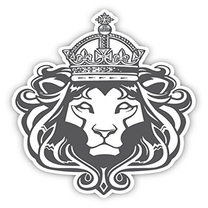 Zirni Lion Head Crown Heraldic Sticker Decal Design