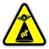 Zirni Cow Abduction Warning Sign Funny Humor Sticker Decal Design