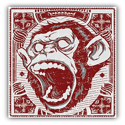 Zirni Angry Monkey Head Grunge Sticker Decal Design