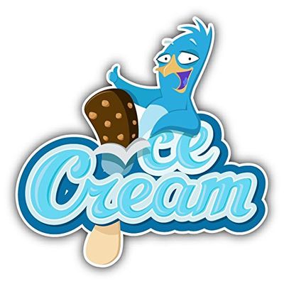 Zirni Ice Cream Slogan with Penguin Sticker Decal Design