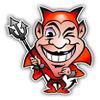 Zirni Devil Smile Funny Cartoon Red Sticker Decal Design