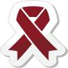 Zirni Burgundy Ribbon Symbol of Brain Aneurysm Cesarean Section Sticker Decal Design