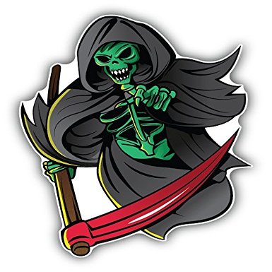 Zirni Grim Reaper Sticker Decal Design