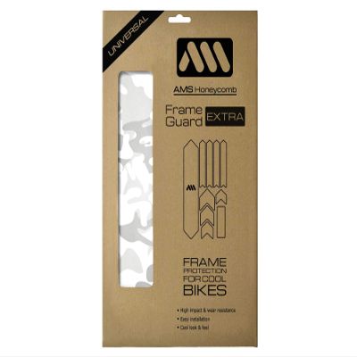 All Mountain Style AMSFG2BLWH Honeycomb High Impact Frame Guard Extra - Protects Your Bike from Scratches and dings, White/Camo