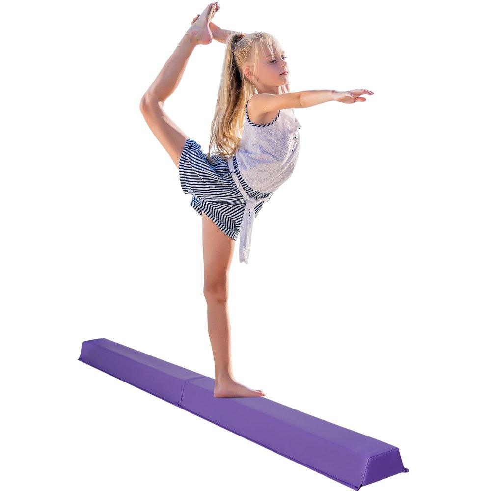 HomGarden Gymnastics Training Balance Beam,6 Foot Long Folding Foam Balance Bar,Children Gymnastic Balance Beam for Balance Exercise