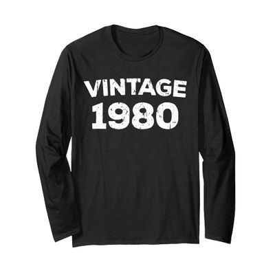 Vintage 1980 Shirt Men Women 45th Birthday Long Sleeve T-Shirt