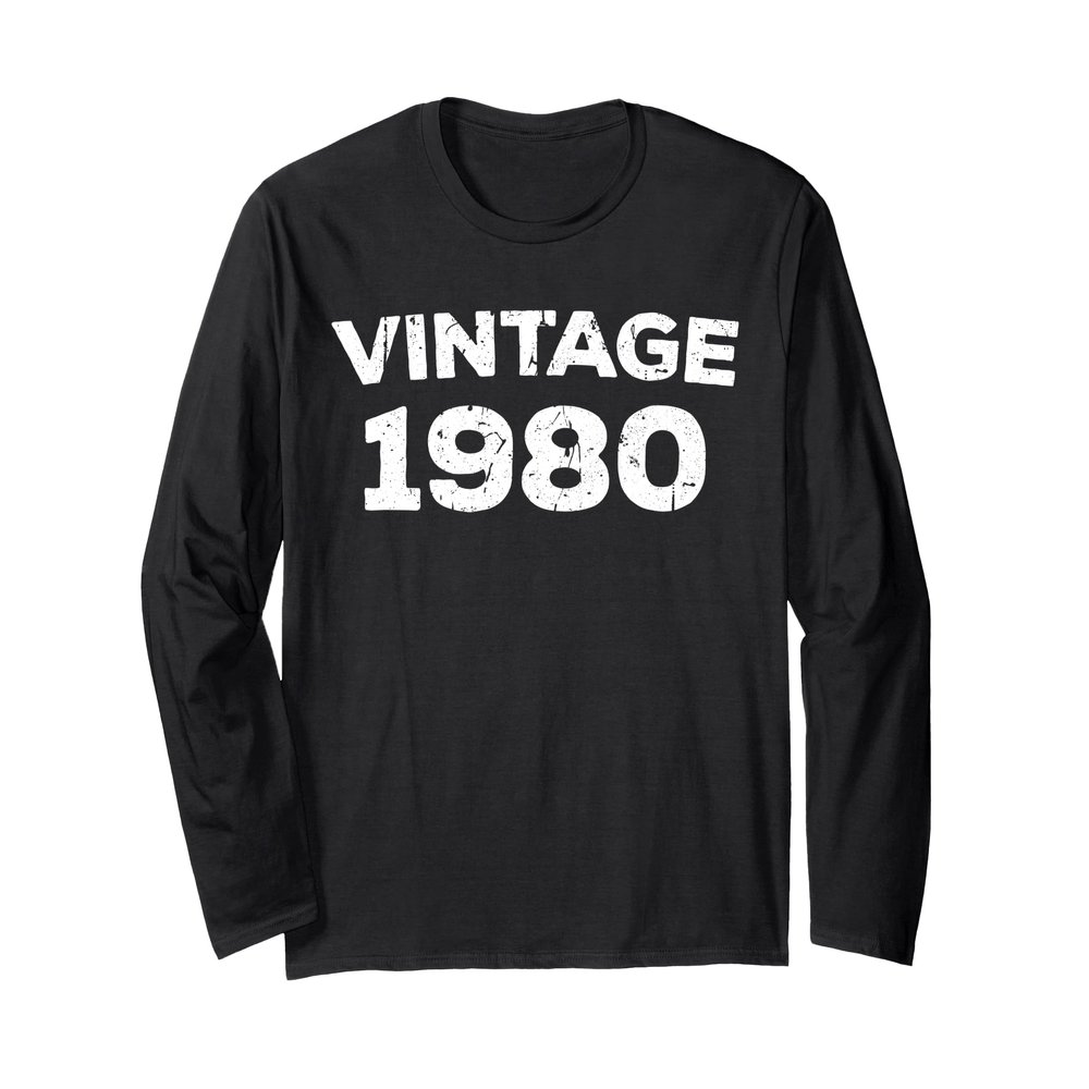 Vintage 1980 Shirt Men Women 45th Birthday Long Sleeve T-Shirt