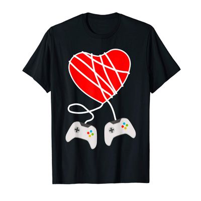 Game Controller Valentine's Day Heart Funny Gift for Gamers T-Shirt