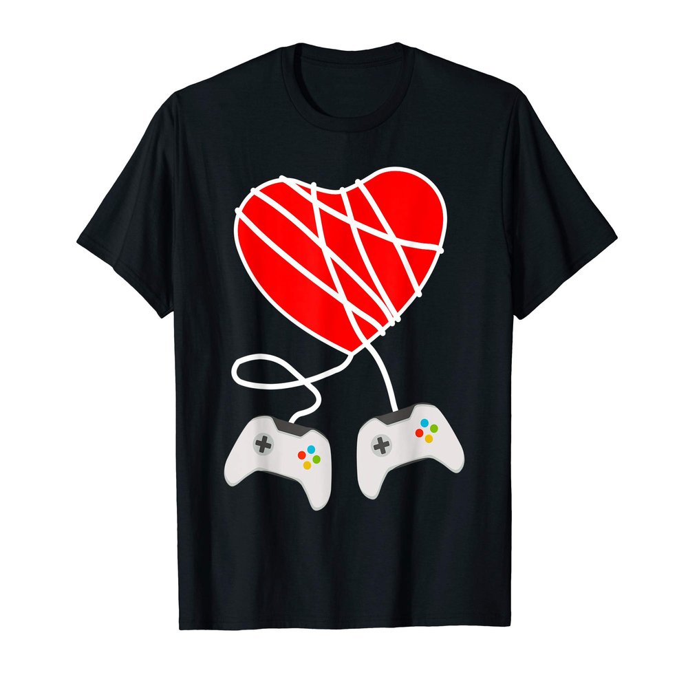 Game Controller Valentine's Day Heart Funny Gift for Gamers T-Shirt