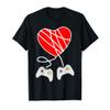 Game Controller Valentine's Day Heart Funny Gift for Gamers T-Shirt view 1