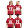 CRAZYDAISYWORLD Customized Football Jersey Short Sleeve T-Shirt - Your Own Personalized 2 Side Custom Jersey Men & Women - V-Neck Football Jersey Shirt 4X-Large Red - Men view 1