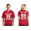 CRAZYDAISYWORLD Customized Football Jersey Short Sleeve T-Shirt - Your Own Personalized 2 Side Custom Jersey Men & Women - V-Neck Football Jersey Shirt 4X-Large Red - Men view 2