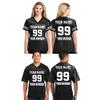 CRAZYDAISYWORLD Customized Football Jersey Short Sleeve T-Shirt - Your Own Personalized 2 Side Custom Jersey Men & Women - V-Neck Football Jersey Shirt 3X-Large Black - Men view 1
