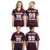 CRAZYDAISYWORLD Customized Football Jersey Short Sleeve T-Shirt - Your Own Personalized 2 Side Custom Jersey Men & Women - V-Neck Football Jersey Shirt Small Mahroon - Men