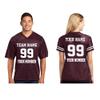 CRAZYDAISYWORLD Customized Football Jersey Short Sleeve T-Shirt - Your Own Personalized 2 Side Custom Jersey Men & Women - V-Neck Football Jersey Shirt Small Mahroon - Men view 2