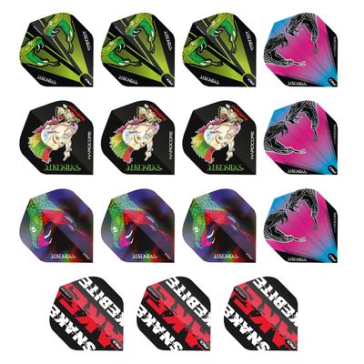 RED DRAGON Peter Wright Snakebite Assorted Hardcore Flight Pack - 5 Sets per Pack