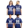 CRAZYDAISYWORLD Customized Football Jersey Short Sleeve T-Shirt - Your Own Personalized 2 Side Custom Jersey Men & Women - V-Neck Football Jersey Shirt Medium Royal Blue - Women view 1