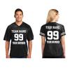 CRAZYDAISYWORLD Customized Football Jersey Short Sleeve T-Shirt - Your Own Personalized 2 Side Custom Jersey Men & Women - V-Neck Football Jersey Shirt 4X-Large Black - Women view 2